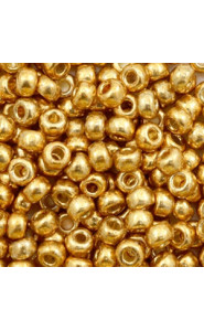 Miyuki rocailles Perlen 6/0 - Duracoat galvanized yellow gold 6-4203